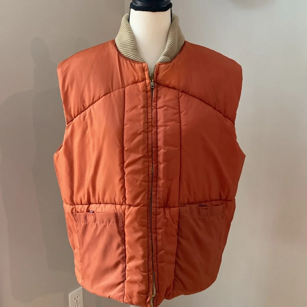 Vintage puffer hunting sportsman hunting vest outdoorsman reversible unisex